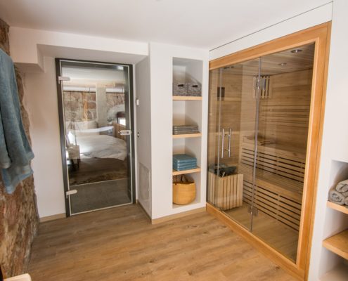 finnische Sauna in der Wellness Suite